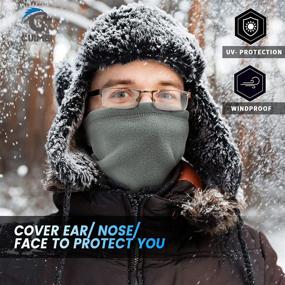 img 3 attached to Warm Up with CUIMEI Fleece Neck Warmer Gaiter: Essential Men's Accessories and Scarves