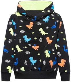 img 4 attached to Ovovod Dinosaur Sweatshirts Hoodies Pullover Boys' Clothing in Fashion Hoodies & Sweatshirts
