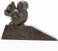 🐿️ sungmor heavy-duty cast iron cute squirrel door stops - 13.8×5×10cm in antique style - decorative animal statue door stopper wedge - windproof door holder for patio, yard, garden, and farmhouse логотип