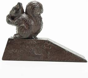 img 4 attached to 🐿️ Sungmor Heavy-Duty Cast Iron Cute Squirrel Door Stops - 13.8×5×10cm in Antique Style - Decorative Animal Statue Door Stopper Wedge - Windproof Door Holder for Patio, Yard, Garden, and Farmhouse