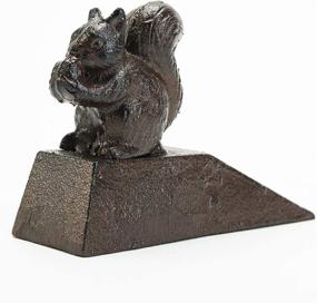 img 1 attached to 🐿️ Sungmor Heavy-Duty Cast Iron Cute Squirrel Door Stops - 13.8×5×10cm in Antique Style - Decorative Animal Statue Door Stopper Wedge - Windproof Door Holder for Patio, Yard, Garden, and Farmhouse