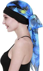 img 3 attached to 🎗️ Cancer-friendly Chemo Headwear Turbans for Women: Long Hair Head Scarf, Headwraps & Hats