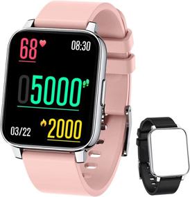 img 4 attached to 💪 1.69" Touch Screen Smartwatch for Men and Women - IP67 Waterproof Fitness Tracker with Heart Rate Monitor, Blood Oxygen & Sleep Monitor, Step Counter - Sports Run Watch for Android and iOS