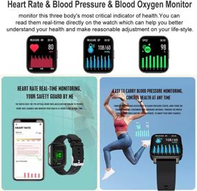 img 3 attached to 💪 1.69" Touch Screen Smartwatch for Men and Women - IP67 Waterproof Fitness Tracker with Heart Rate Monitor, Blood Oxygen & Sleep Monitor, Step Counter - Sports Run Watch for Android and iOS