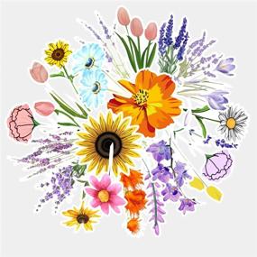img 1 attached to 50 Pcs Flower Waterproof Vinyl Stickers: Perfect for Water Bottles, Bicycle, Laptop, Refrigerator, Luggage, and More!