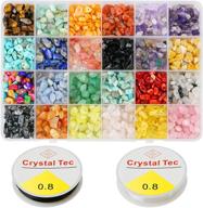 💎 gemstone-beads and natural crystal-beads irregular chips stone for diy jewelry making - premium stone beads kit with 2 rolls of jewelry beading wire logo