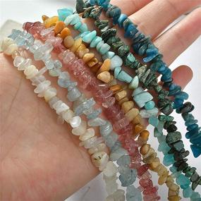 img 3 attached to 💎 Gemstone-Beads and Natural Crystal-Beads Irregular Chips Stone for DIY Jewelry Making - Premium Stone Beads Kit with 2 Rolls of Jewelry Beading Wire