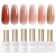 💅 gaoy gel nail polish set - 6 colors: red, pink, nude - uv led soak off shellac nail polish kit for home diy manicure & salon varnish logo