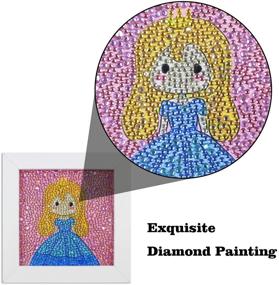 img 1 attached to Fun and Simple 5D Diamond Painting Kit for Kids - Full Drill Painting by Numbers with Frame, Little Girl Design 6x6 inches