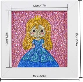 img 2 attached to Fun and Simple 5D Diamond Painting Kit for Kids - Full Drill Painting by Numbers with Frame, Little Girl Design 6x6 inches