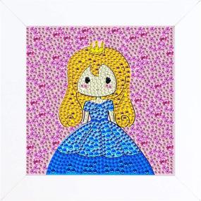 img 4 attached to Fun and Simple 5D Diamond Painting Kit for Kids - Full Drill Painting by Numbers with Frame, Little Girl Design 6x6 inches