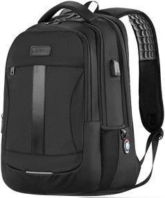 img 4 attached to 🎒 15.6-17 Inch Sosoon Laptop Backpack - Travel and Bookbag for Men, Women, and College Students - Anti-Theft, Water Resistant, USB Charging Port - Black