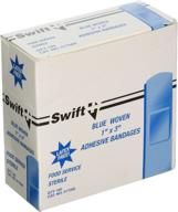 🏥 north by honeywell 017000 blue woven strips adhesive bandage – non-metal detectable, 1-inch x 3-inch, 100 per box логотип