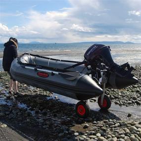 img 1 attached to 🚤 Seamax Deluxe 4x4 Boat Launching Dolly | 14" Wheels System | Commercial Grade Quality | For Inflatable & Aluminum Boats | Max Load: 600 lbs