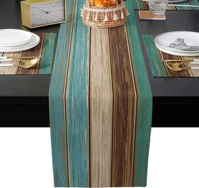 img 4 attached to 🍽️ ZEREAA Turquoise Stripes Texture Kitchen: Stylish and Functional Kitchen Décor