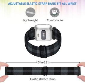 img 1 attached to 🌸 akimoom Elastic Watch Band: Soft Breathable Replacement Wristband Bracelet with Cute Flower Pattern for Versa/Versa 2/Versa Lite - Sport Watch Strap for Women and Men