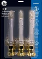 🕯️ 6-pack ge led indoor flickering window candles with gold base - staybright technology логотип