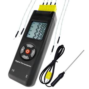 img 4 attached to High-precision Digital 4 Channels K Type Thermocouple Thermometer with Metal & Bead Probes: Handheld, Backlit, High Temp Meter Tester - Multi Measurement Instrument Tool