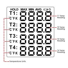 img 1 attached to High-precision Digital 4 Channels K Type Thermocouple Thermometer with Metal & Bead Probes: Handheld, Backlit, High Temp Meter Tester - Multi Measurement Instrument Tool