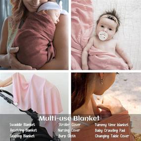 img 2 attached to 👶 Premium Baby Muslin Swaddle Blankets: Ultra-Soft Receiving Nursery Swaddling Wrap in 70% Bamboo and 30% Cotton, Large 47 x 47 inches, 4 Pack - Perfect for Neutral Newborn Girls and Boys!