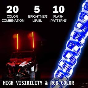 img 1 attached to Bestauto 2PC 3FT 360° Spiral LED Whip Lights: Explore 21 Modes, 20 Colors with RF Wireless Remote - Perfect UTV ATV Polaris Accessories!