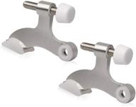 adjustable heavy duty brushed satin nickel hinge pin door stopper - 2 pack with white rubber bumper tips by kovosch logo
