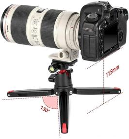 img 3 attached to SMALLRIG Tabletop Tripod, Compact Mini Desktop Travel Tripod with 360° Ball Head and Quick Release Plate - Lightweight Aluminum Alloy for DSLRs, Compact Cameras, Phone, Gopro (Black)