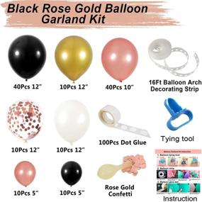 img 2 attached to 🎉 Graduations Bachelorette Retirement Bridal Shower Birthday Party Decorations - Balloon Garland Kit, Black Rose Gold + White Gold Rose Gold Confetti Balloons