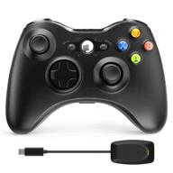 🎮 black wireless game controller - 2.4ghz remote gamepad joystick with receiver for pc (windows 7/8/10) logo