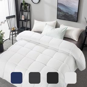 img 4 attached to 🛏️ MERITLIFE Queen Size All Season Quilted Duvet Insert - Lightweight & Cooling Comforter with Corner Tabs - 2100 Series Reversible - Machine Washable - White Queen (88"x88")