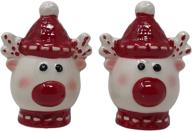 🦌 reindeer salt and pepper shaker set – ceramic rudolph design logo