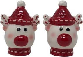 img 4 attached to 🦌 Reindeer Salt and Pepper Shaker Set – Ceramic Rudolph Design