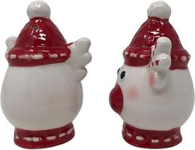 img 2 attached to 🦌 Reindeer Salt and Pepper Shaker Set – Ceramic Rudolph Design