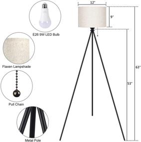 img 3 attached to Stylish Mid Century Tripod Floor Lamp with Adjustable LED Lighting - Perfect for Living Room, Bedroom, and Office Décor