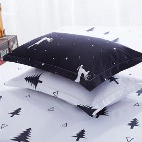 img 3 attached to 🦌 Mengersi White Christmas Deer Bedding Set - King Size Duvet Cover & Pillowcase with Zipper