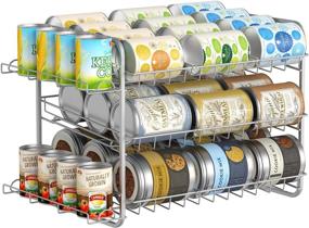 img 4 attached to 📦 Efficient and Space-Saving Bextsrack Can Rack Organizer: Stackable Pantry Can Storage Holder with Side Basket - Holds 42 Cans for Kitchen Pantry Cabinet - Silver