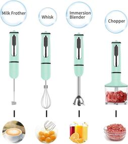 img 1 attached to 🧪 ISILER Immersion Hand Blender: 5-in-1 500-Watt Multi-Purpose Stick Blender with Food Chopper, Container, Milk Frother, Egg Whisk, 8-Speed - Perfect for Pureeing Infant Food, Smoothies, Soups