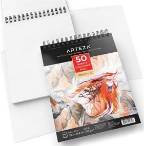 img 3 attached to Arteza Drawing Pad: Pack of 2, 8 x 10 Inches, 50 Pages Each – Durable 80-lb Paper, Sketch Pad for Art Students & Adults