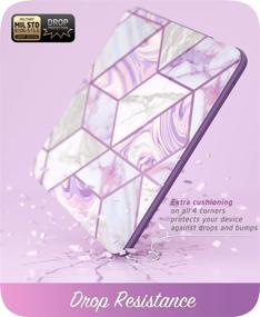 img 1 attached to 💜 i-Blason Cosmo Case for iPad Air 4 10.9 (2020), Full-Body Trifold Case with Built-in Screen Protector, Protective Smart Cover with Auto Sleep/Wake, Pencil Holder - Amethyst