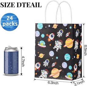 img 3 attached to 🚀 Ultimate Outer Space Party Bags for Kids - Sharlity 24 Packs with Handles, Ideal for Space Themed Birthday Celebrations (8.5 x 6.3 x 3.15 inch)