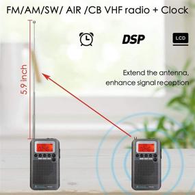 img 2 attached to 📻 Retekess TR105 Air Band Radio Receiver - Portable FM AM SW Full Band Radio with CB Receiver and Digital Alarm Speaker