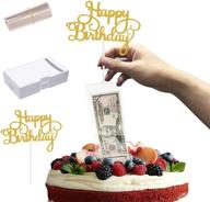 🎂 кошелек-тарелка для торта gzduck: идеальная форма для изготовления торта с 20 подсоединенными карманами для украшения торта на день рождения и выпускной вечер - в комплекте набор для вытягивания денег! логотип