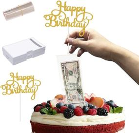 img 4 attached to 🎂 Кошелек-тарелка для торта GZDUCK: Идеальная форма для изготовления торта с 20 подсоединенными карманами для украшения торта на день рождения и выпускной вечер - в комплекте набор для вытягивания денег!