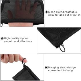 img 2 attached to 🔖 Versatile Set of 3 Mesh Cosmetic Bags – Perfect for Offices, Travel & More! (Black)