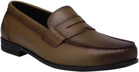 img 4 attached to Canven Leather Moccasin Business Brush Off Men's Shoes in Loafers & Slip-Ons