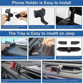 img 3 attached to Jeep JL Wrangler Phone Holder | Mobile Cellphone Stand Bracket | Car Mount | Radio Talkie Walkie Holder | Compatible with 2018-2020 Jeep Wrangler Gladiator JL JLU