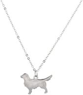 🐶 golden retriever dog shaped charm pendant necklace - lux accessories silvertone logo