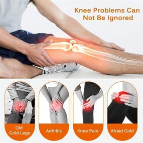 img 3 attached to 🔥 USB Knee Heating Pad for Men and Women - Knee Support with 3 Temperature Control for Joint Pain Relief, Knee Stiffness, Strains, Calf, Leg, and Arm - Thermal Therapy Brace Wrap (No Battery)