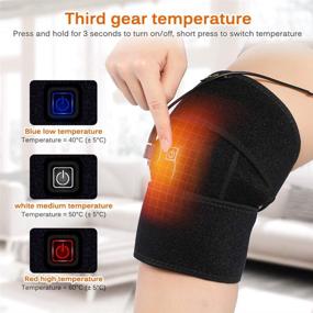 img 2 attached to 🔥 USB Knee Heating Pad for Men and Women - Knee Support with 3 Temperature Control for Joint Pain Relief, Knee Stiffness, Strains, Calf, Leg, and Arm - Thermal Therapy Brace Wrap (No Battery)