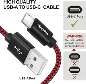 img 3 attached to Cleefun Fast Charging USB Type C Charger Cable 6-Pack, [3/3/6/6/10/10 ft] Nylon Braided USB C Cable Compatible with Samsung Galaxy S10e S10 S9 S8 Plus S10+, Note 9 10 8, Moto G8 G7 G6, LG G8 G7 G6